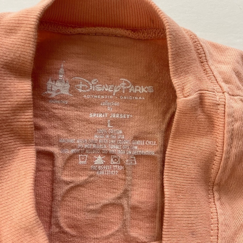 Disney World Spirit Jersey Glitter Puff Long Sleeve Size Large Peach Gold - Picture 11 of 13